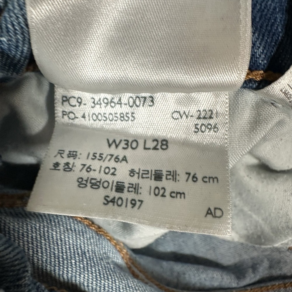 Levi's PREMIUM Wedgie Straight Jeans High Rise BIG E Cotton Distressed‎ 30x28 - Picture 6 of 16